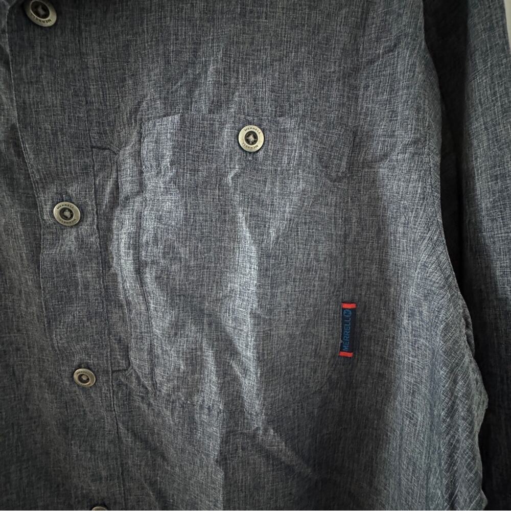 Merrell Men’s Dark Blue/Gray Casual Button-Down Shirt Outdoors Hiking Size M - Picture 6 of 9